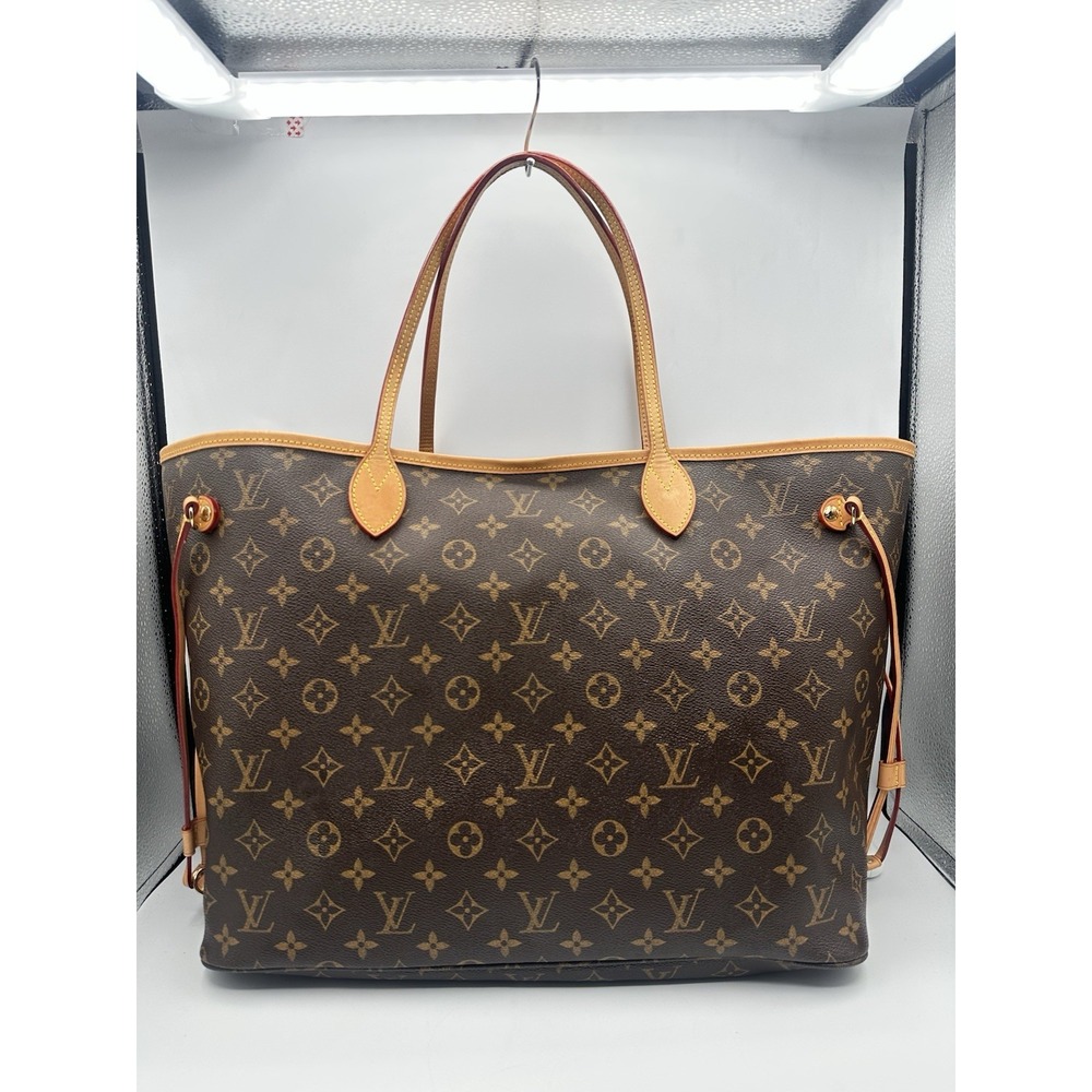 Louis Vuitton Neverfull GM Monogram Canvas Brown Tote Bag Authentic Designer